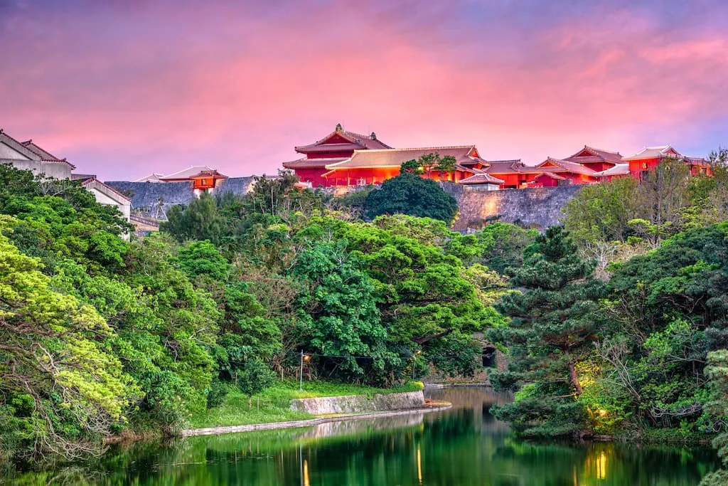 beautiful Shuri Castle in Naha, Okinawa, Japan